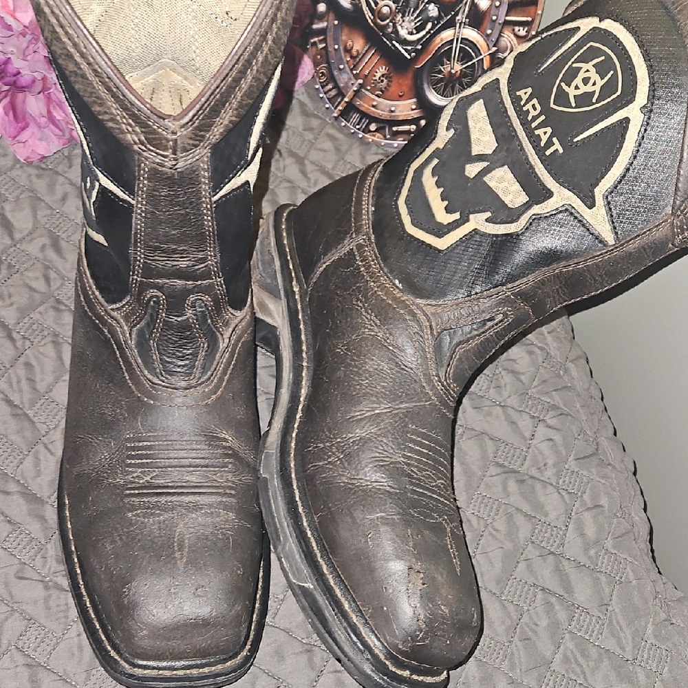 Ariat Work Men's Brown and Black Steel Toe Breatheable Leather, Mesh 11.5W Boots
